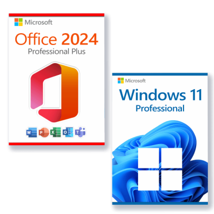 Microsoft Office 2024 Pro Plus + Microsoft Windows 11 Pro Lizenz für 3 PC