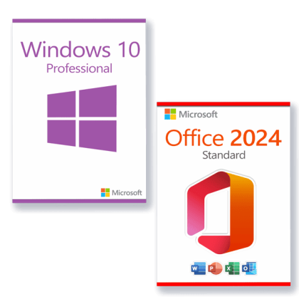 Microsoft Office 2024 Standard + Microsoft Windows 10 Professional für 3 PC