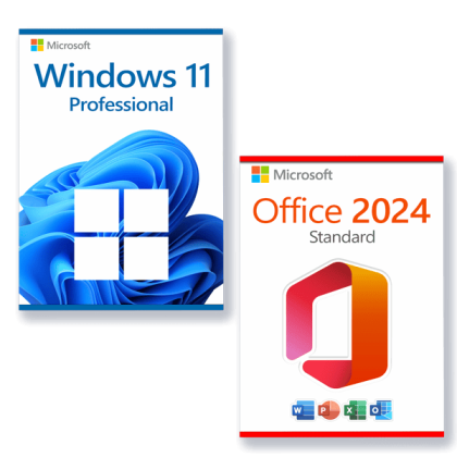 Microsoft Office 2024 Standard + Microsoft Windows 11 Professional für 3 PC