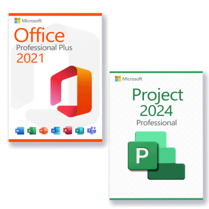 Microsoft Office 2021 Professional Plus + Microsoft Project 2024 Professional Lizenz für 3 PC