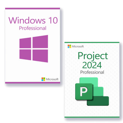 Microsoft Windows 10 Professional + Microsoft Project 2024 Professional Lizenz für 3 PC