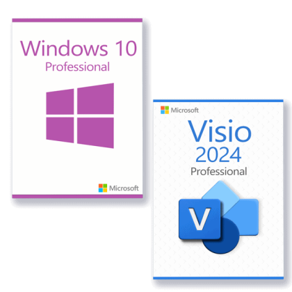 Microsoft Windows 10 Professional + Microsoft Visio 2024 Professional Lizenz für 3 PC