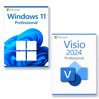 Microsoft Windows 11 Professional + Microsoft Visio 2024 Professional Lizenz für 3 PC